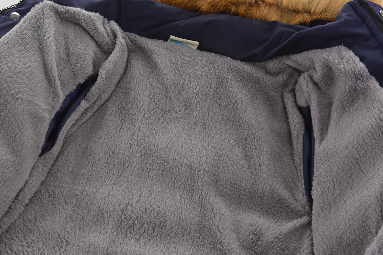 Kid Boys Padded Padded Down Cotton Velvet Warm Winter Coats