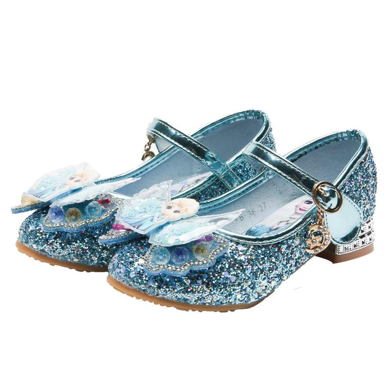 Girls Sequins Show Crystal High-heeled Shoes