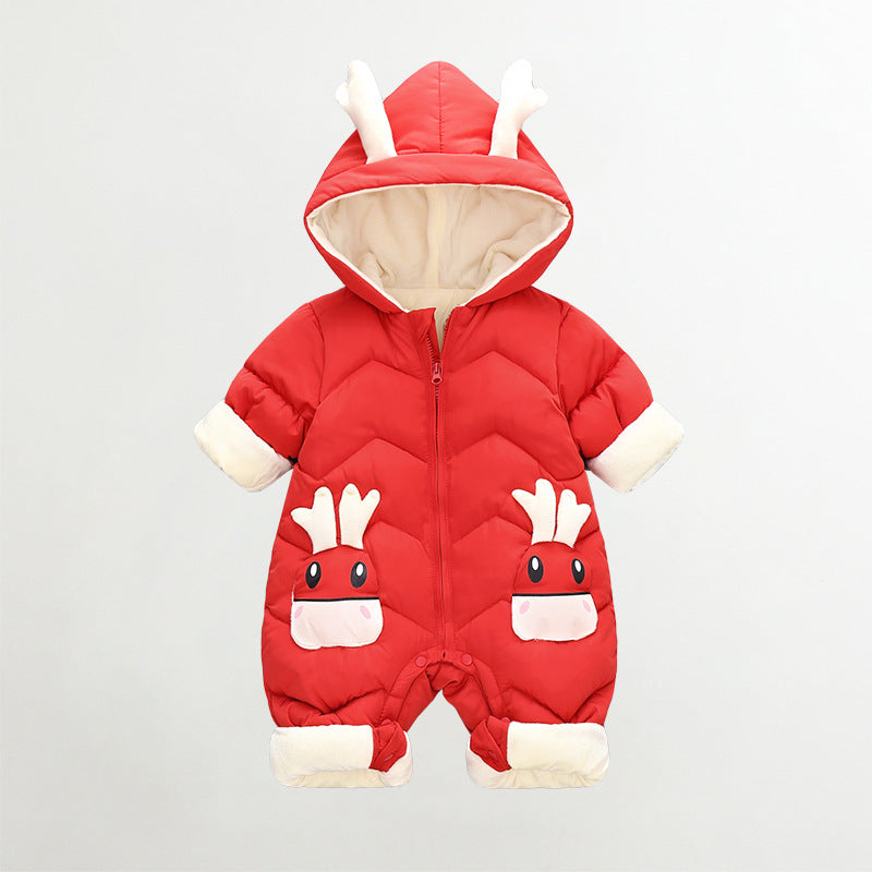 Baby Jumpsuit Cotton Crawler Newborn Plush Thick Romper