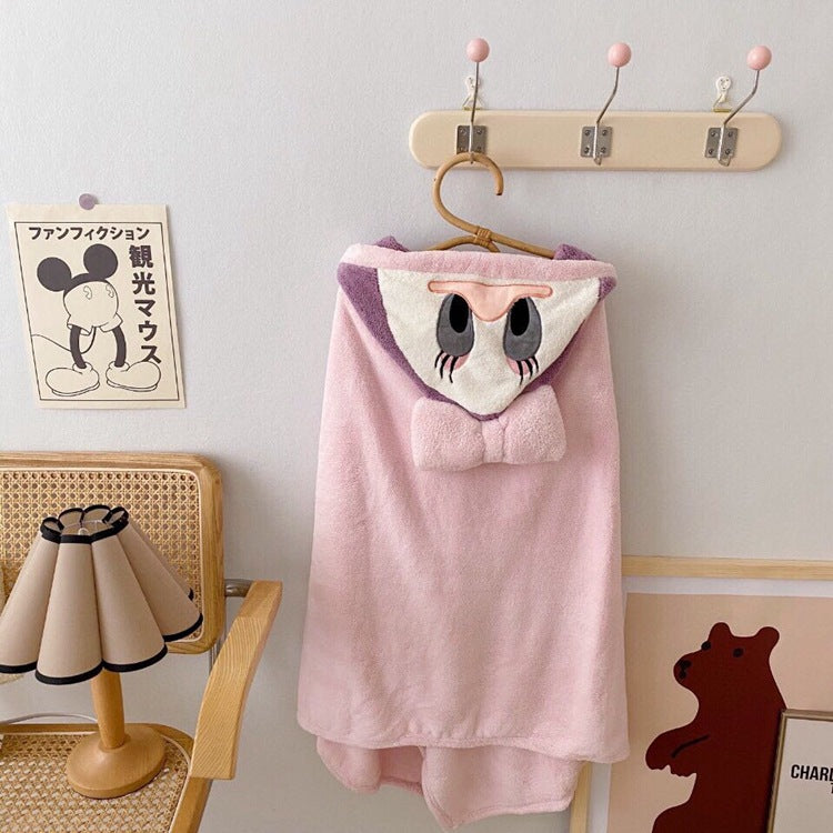 Kids Cartoon Donald Duck Towel Mickey Shawl Pajamas Bathrobe