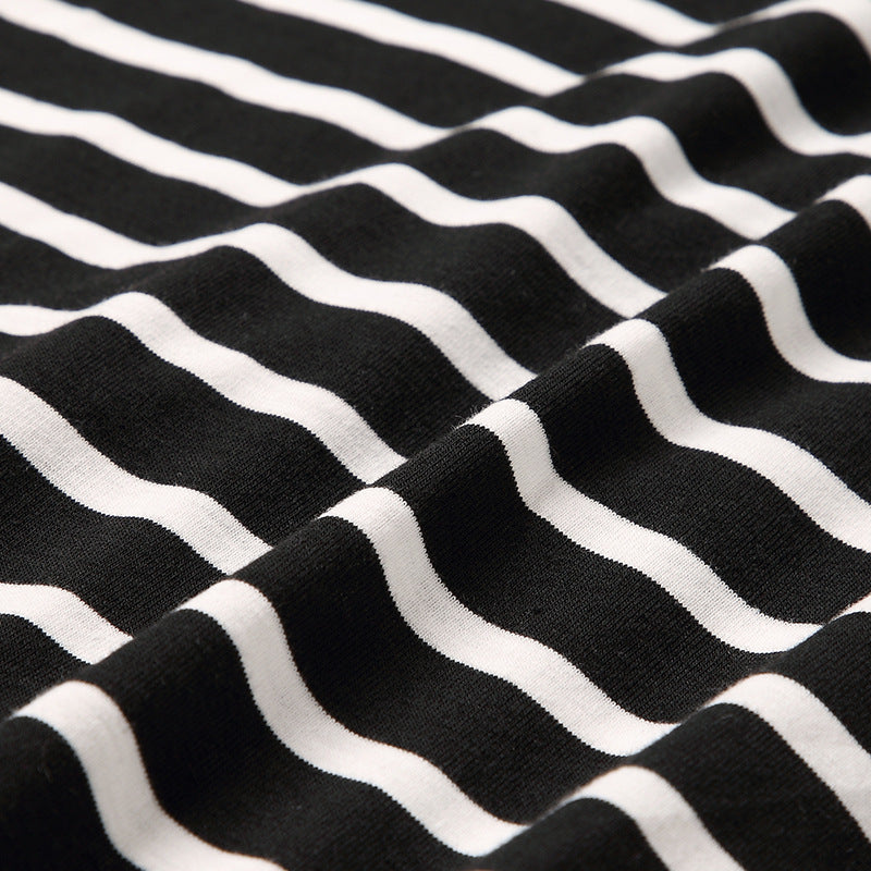 Family Matching Parent-child Mother-daughter Striped Long-sleeve Patchwork Dress