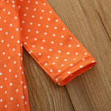 Kid Baby Girl Polka Dot Pumpkin Suspenders Halloween Thanksgiving 2 Pcs Sets