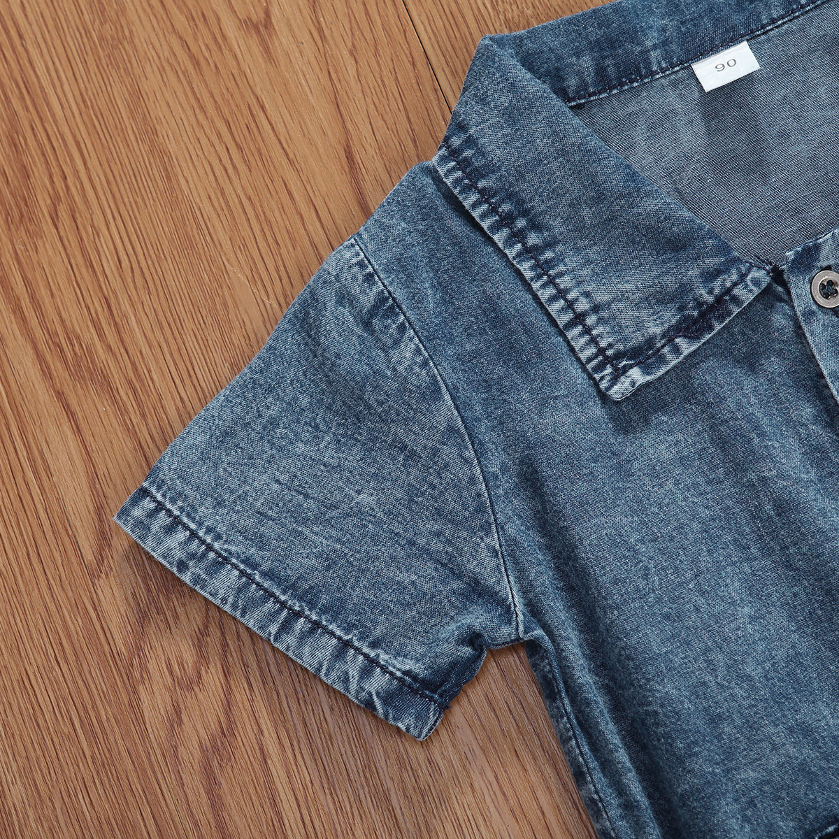 Kid Baby Girl Short Sleeve Jean Jumpsuit Rompers
