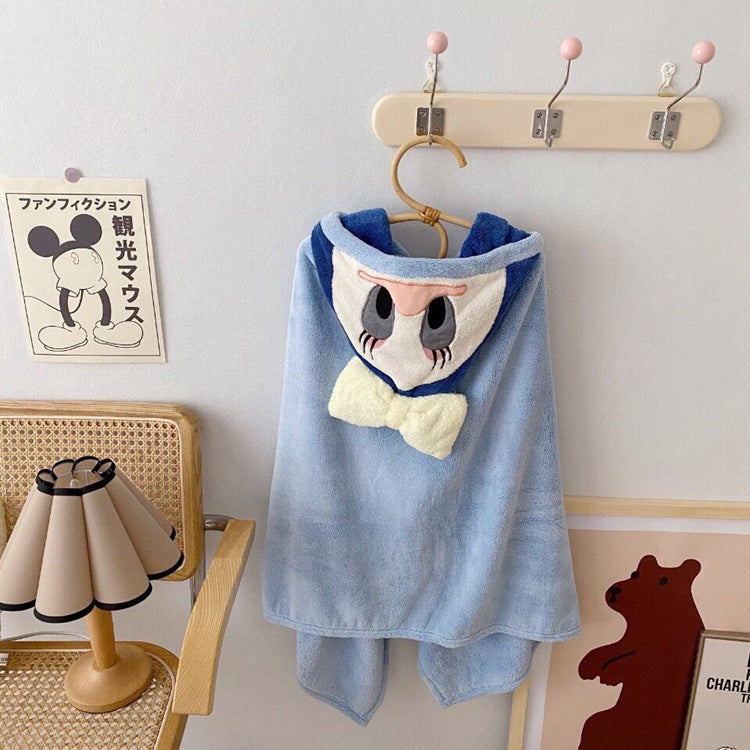 Kids Cartoon Donald Duck Towel Mickey Shawl Pajamas Bathrobe