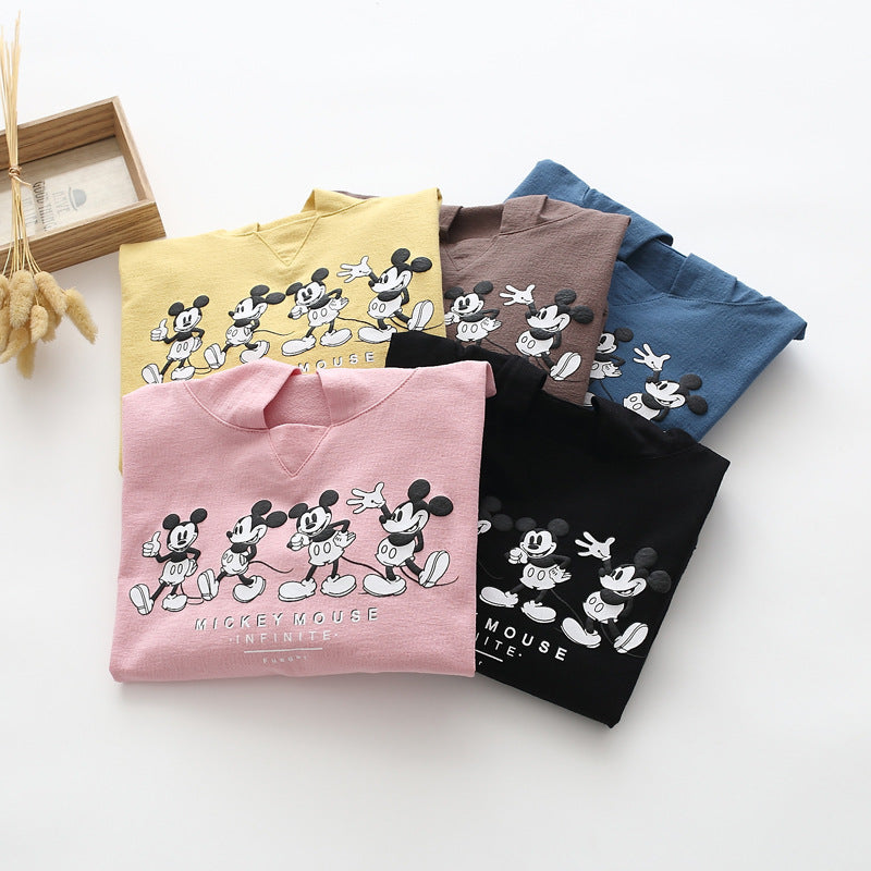 Kid Girl Cartoon Printed Shirts Boys Long Sleeve Pullover