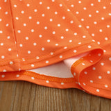 Kid Baby Girl Polka Dot Pumpkin Suspenders Halloween Thanksgiving 2 Pcs Sets