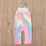 Kid Baby Girl Onesie Crawl Suit Harpy Sleeveless Tie Dye Rompers