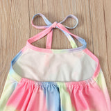 Kid Baby Girl Onesie Crawl Suit Harpy Sleeveless Tie Dye Rompers