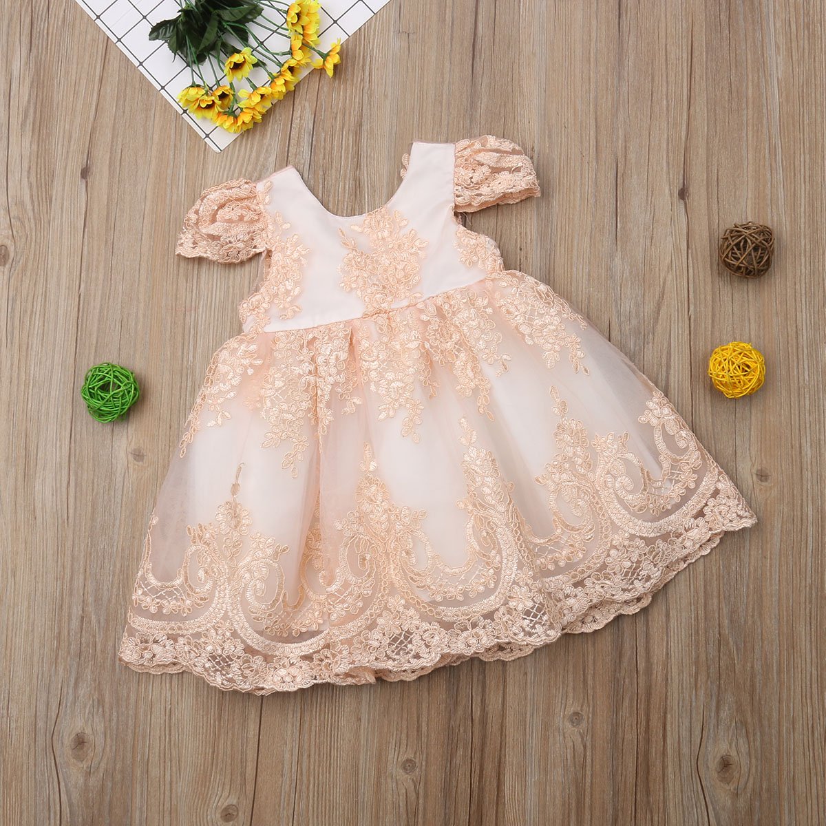 Baby Girl Embroidered Bowknot Party Dresses 6M-4T