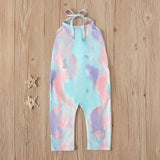 Kid Baby Girl Onesie Crawl Suit Harpy Sleeveless Tie Dye Rompers