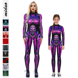 Family Matching Parent-child Long Sleeve Jumpsuit Digital Printing Pajamas
