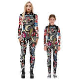 Family Matching Parent-child Long Sleeve Jumpsuit Digital Printing Pajamas