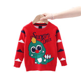 Toddler Kid Boy Dinosaur Winter Warm Dinosaur Knitted Sweater