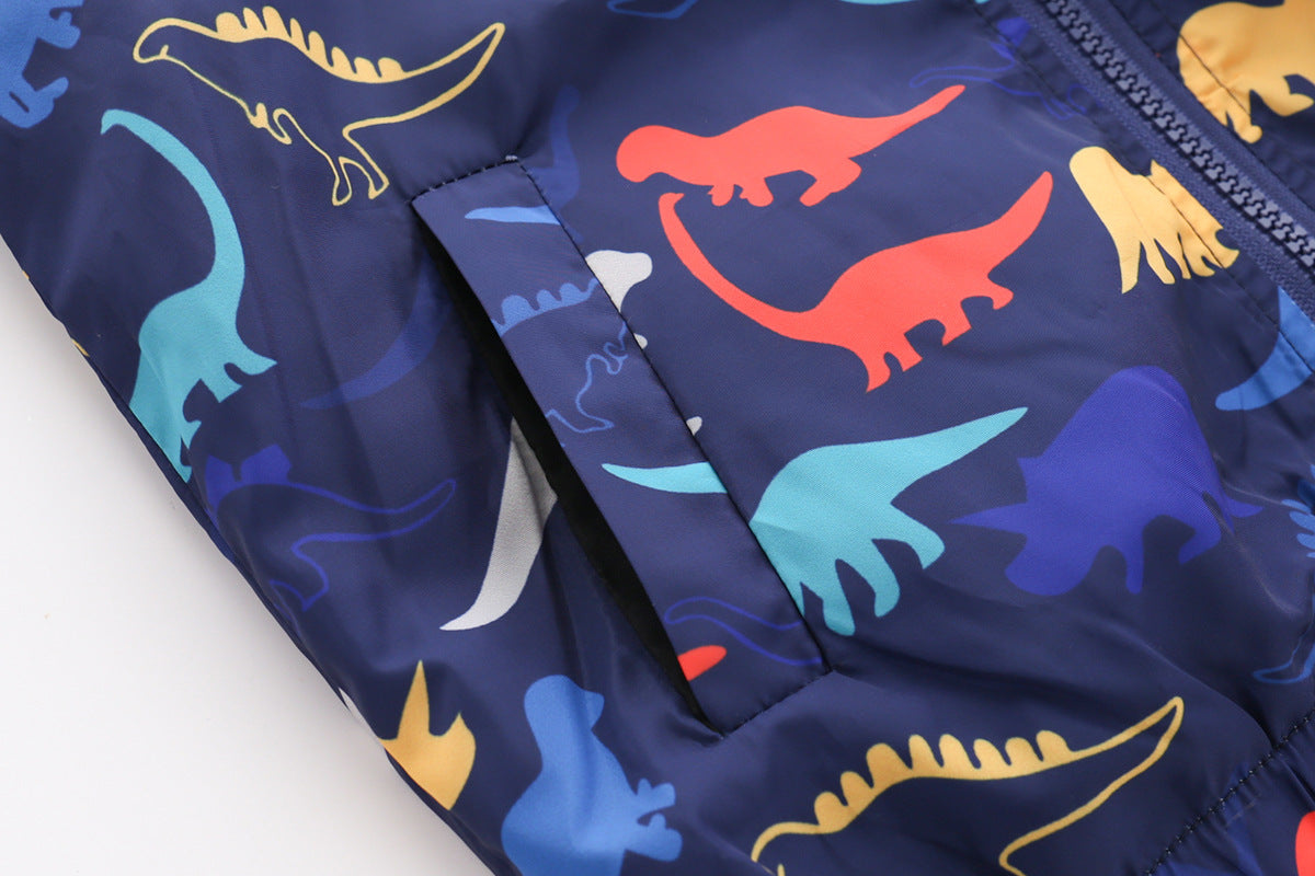 Kids Boy Dinosaur Cartoon Cap Fashion Tide Coats