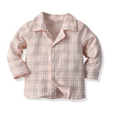 Kid Baby Boy Leisure Suit Check Pajamas Comfortable 2 Pcs Sets