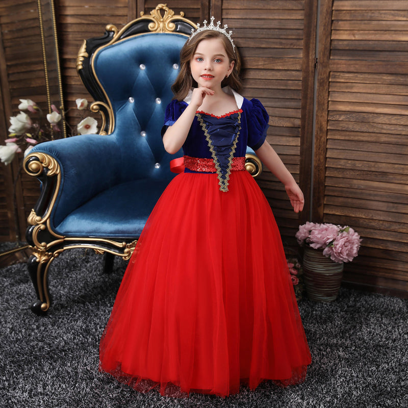 Kid Girl Princess Short Sleeve Fairy Tale  Pompous Stage Dresses