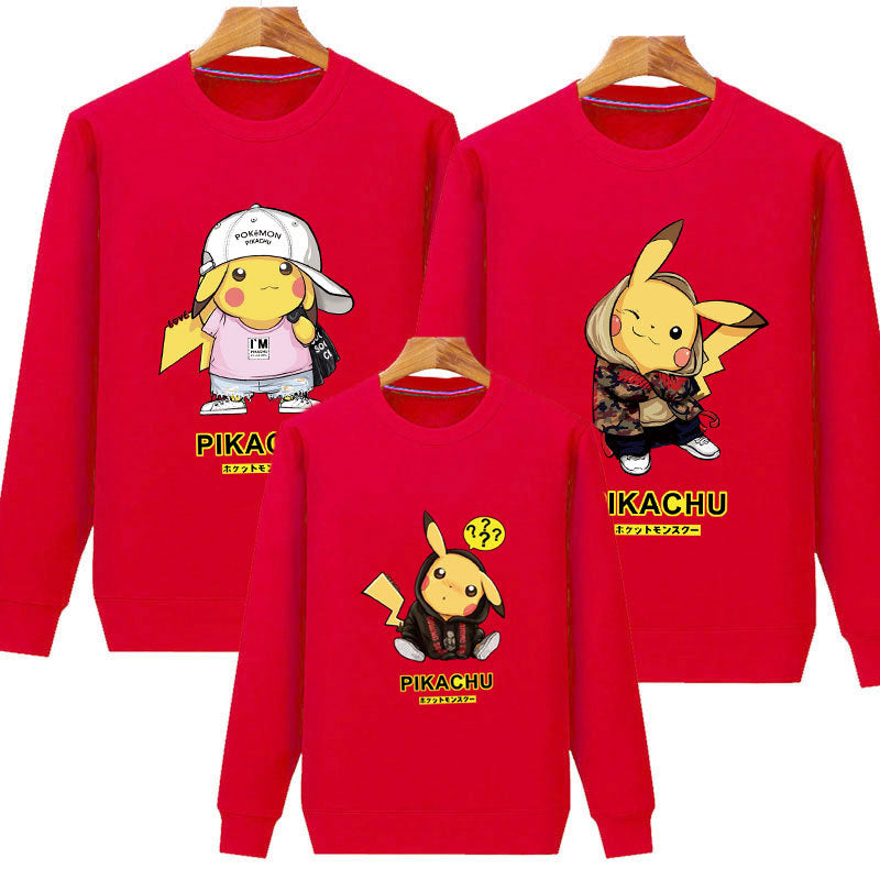 Family Matching Pikachu Cute Spring Pullover Hoodie