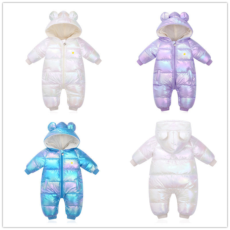 Baby Autumn Winter Thickened Cotton-padded Climbing Rompers