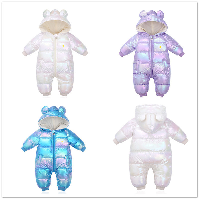 Baby Autumn Winter Thickened Cotton-padded Climbing Rompers