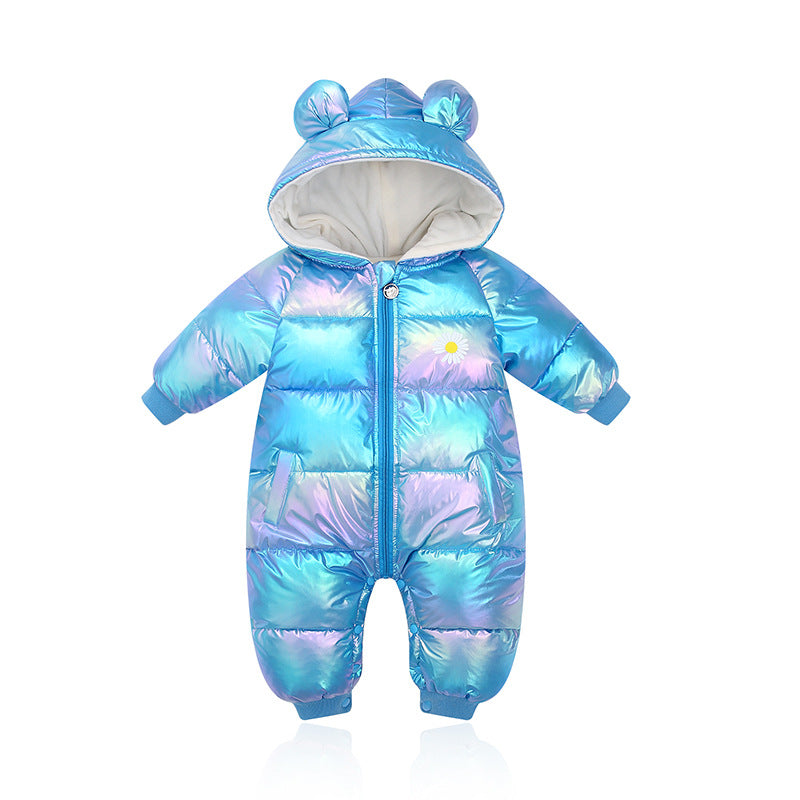Baby Autumn Winter Thickened Cotton-padded Climbing Rompers