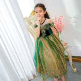 Kid Baby Girls Shoulder Princess Frozen Dress