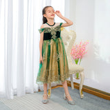 Kid Baby Girls Shoulder Princess Frozen Dress