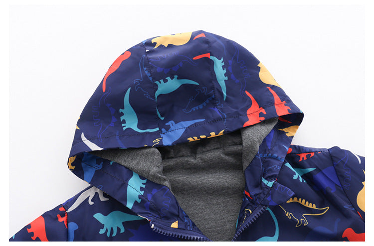 Kids Boy Dinosaur Cartoon Cap Fashion Tide Coats