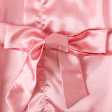 Kid Baby Girls Solid Letter Printing Bandage Bathrobe Sleepwear Pajamas