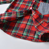 Long-sleeved Plaid Baby Boy Christmas Set 2 Pcs Suits