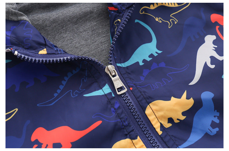 Kids Boy Dinosaur Cartoon Cap Fashion Tide Coats