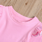 Kid Baby Girls Tie-dye Long Sleeves Hoop 3 Pcs Sets