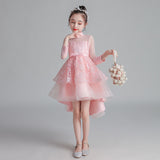 Girl Princess Girl Fluffy Yarn Korean Long Sleeve Dress 3-12 Years