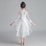 Girl Princess Girl Fluffy Yarn Korean Long Sleeve Dress 3-12 Years