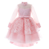 Girl Princess Girl Fluffy Yarn Korean Long Sleeve Dress 3-12 Years
