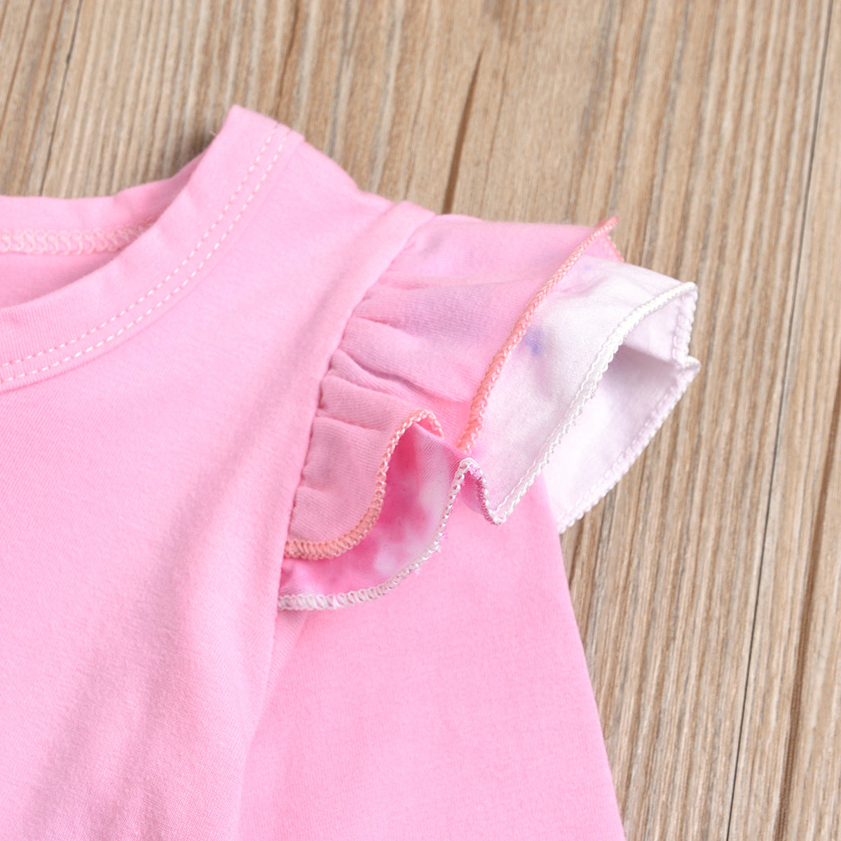 Kid Baby Girls Tie-dye Long Sleeves Hoop 3 Pcs Sets