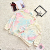 Family Matching Stand-up Collar Double-sided Plush Tie Parent-child Sweatshirt