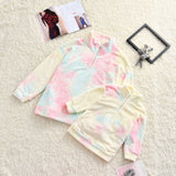 Family Matching Stand-up Collar Double-sided Plush Tie Parent-child Sweatshirt