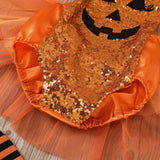 Baby Girl Halloween Smiling Face Embroidered Gauze Climbing Rompers