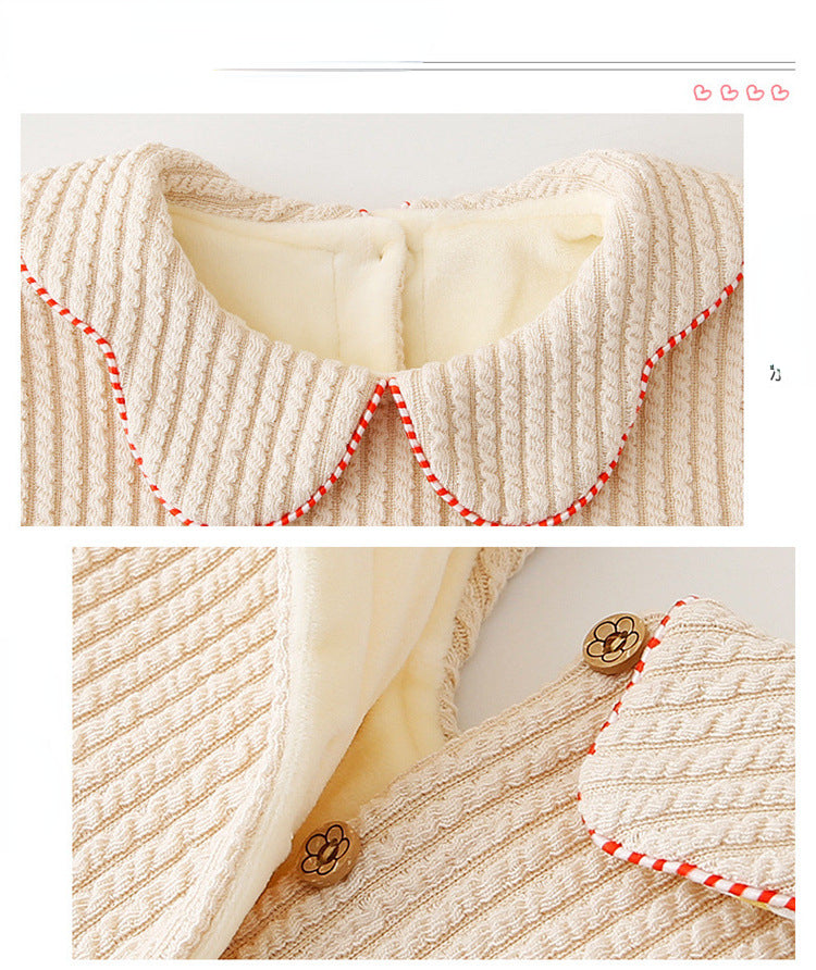 Baby Girl Onesie Little Princess Velvet Thickened Climbing Rompers