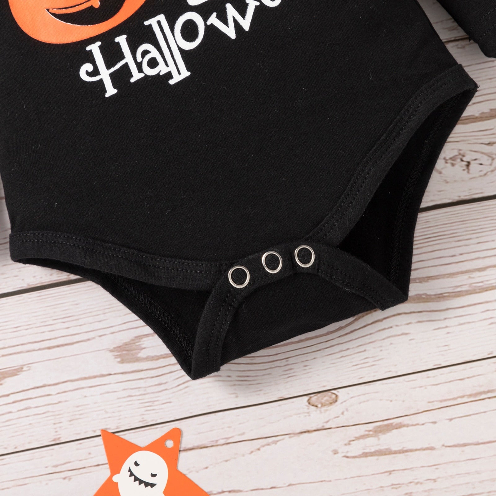 0-18M Newborn Baby Halloween Pumpkin Letter Long Sleeves 2 Pcs Outfits Sets