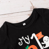 0-18M Newborn Baby Halloween Pumpkin Letter Long Sleeves 2 Pcs Outfits Sets