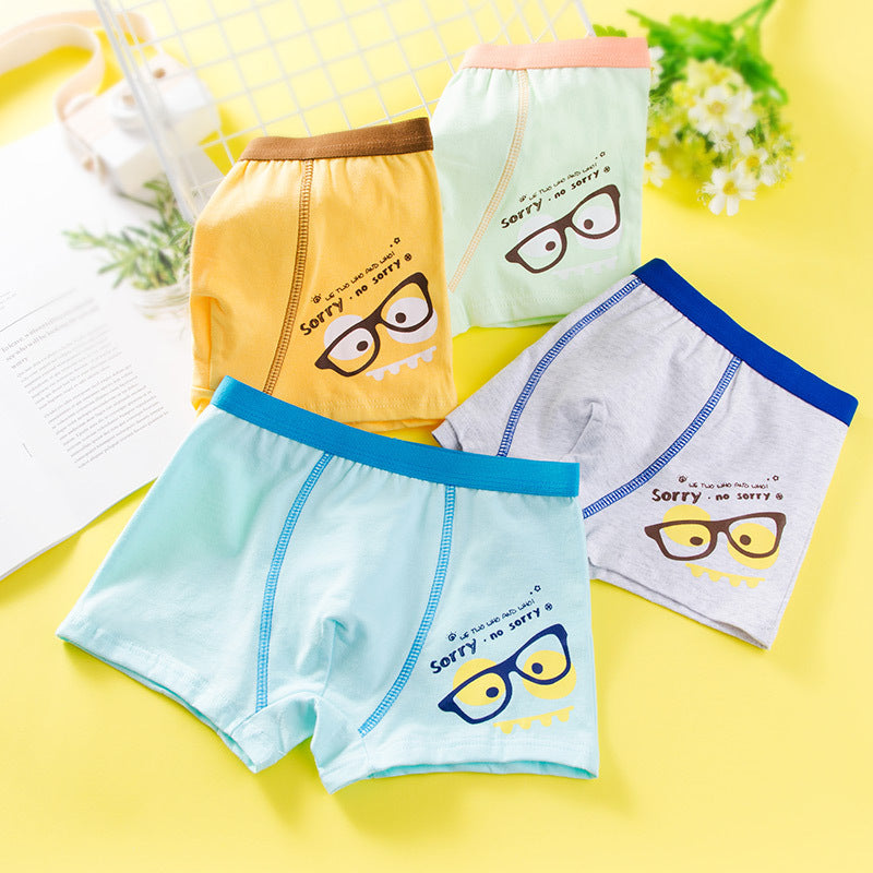 Kid Boys Cartoon Underwear Cotton Teens Briefs Soft Shorts 4 Lots