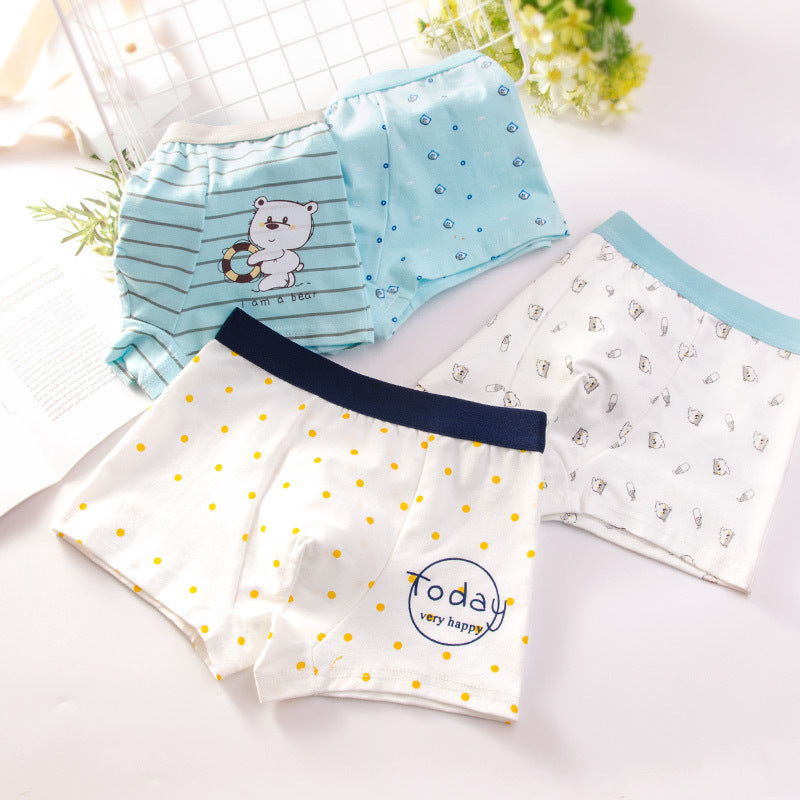 Kid Boys Cartoon Underwear Cotton Teens Briefs Soft Shorts 4 Lots