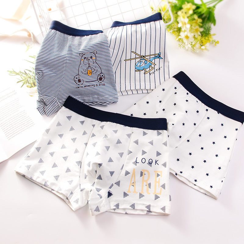 Kid Boys Cartoon Underwear Cotton Teens Briefs Soft Shorts 4 Lots