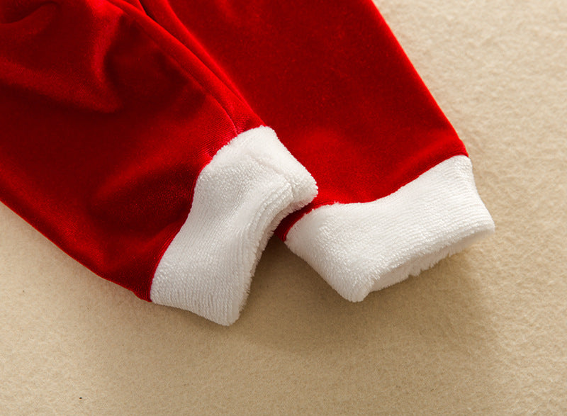 Ins Christmas Baby Girls Outfit Plus Hooded 3Pcs Sets