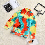 Family Matching Stand-up Collar Double-sided Plush Tie Parent-child Sweatshirt