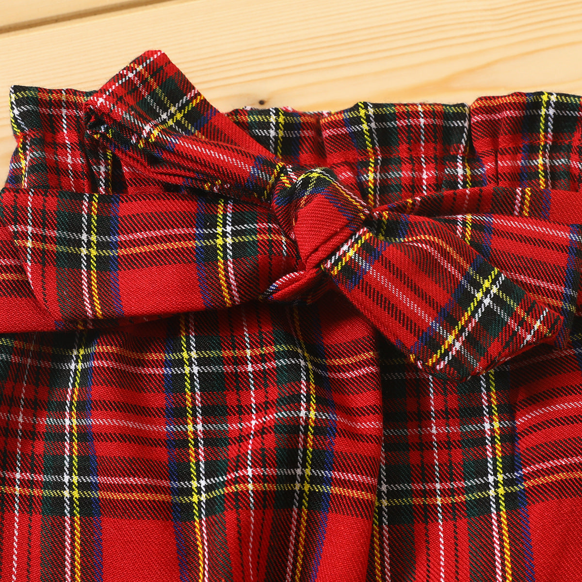 Baby Girls Christmas Long Sleeve Set Ins Plaid 3 Pcs Set