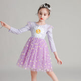 Girl Korean Gauze Sunflower Casual Dresses 3-10 Years