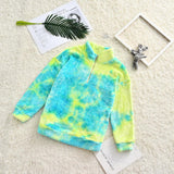 Family Matching Stand-up Collar Double-sided Plush Tie Parent-child Sweatshirt