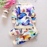 Toddler Baby Girls Casual Butterfly 2 Pcs Outfits